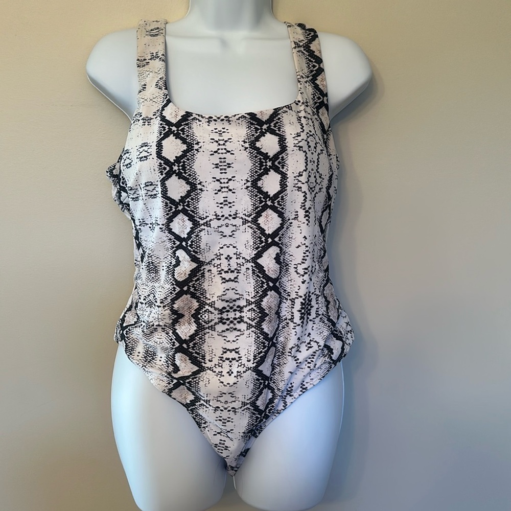 Animal print one piece swim